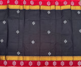 Jaamuraathiri Jaabilamma  Kolam block prints Chettinad cotton saree with blouse - The Maggam Collective