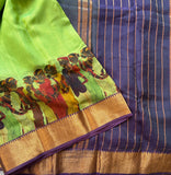 Ishani Contemporary art print on Mangalgiri silk saree