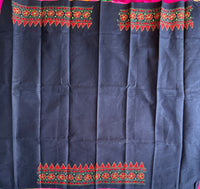 Blue hand embroidered Kantha blouse fabric 0.8m
