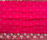 Arundhati floral cross stitch embroidery on handwoven silk Mangalgiri