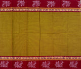 Ahira Chettinad cotton saree with Annapakshi block prints - The Maggam Collective