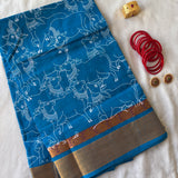 Ditya Venkatagiri saree with kadhi border and cow print