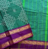 Aadarshini Kolam block prints Chettinad cotton saree
