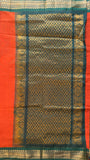 Visalakshi rust and green cotton Gadwal