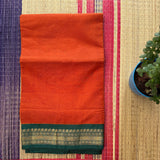 Visalakshi rust and green cotton Gadwal