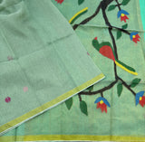 Paramita Linen by tissue Jamdani saree with blouse - The Maggam Collective