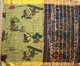 Kamaniya Venkatagiri saree with Ramayana Kalamkari print