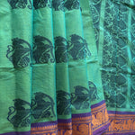 Senthamarai Kanchi cotton saree Yazhi motifs