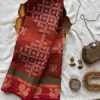 Vanitha Kolam block prints Chettinad cotton saree