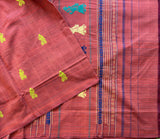 Rangadevi handwoven Siddipet gollabhama grid saree with blouse - The Maggam Collective