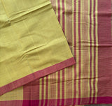 Olives and grapes handwoven missing checks Mangalgiri saree with blouse