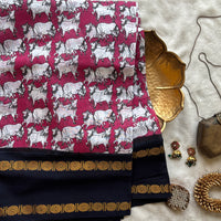 Devaki pichwai print on Sungudi saree