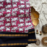 Devaki pichwai print on Sungudi saree