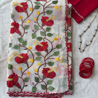 Bahareh resham kota saree with embroidery