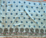 Malavikagnimitra Bapu Bommalu and muggulu on pure Uppada silk saree - The Maggam Collective