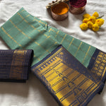 Gopuram border zari Kattam Sungudi saree with blouse