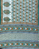 Gendaphool hand block printed mul cotton saree with blouse