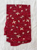 Red hand embroidered Kantha blouse fabric
