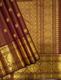 Golden Kaapi handwoven pure silk Kanjivaram with Vairaoosi