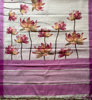 Akula handwoven mangalgiri saree with lotuses