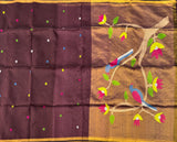 Kangsabati Linen by tissue Jamdani saree with blouse - The Maggam Collective