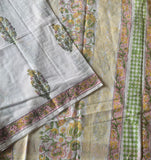 Mishika - Sanganeri block printed mul cotton saree