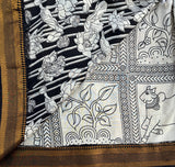 Kamadhenu Kalamkari on Mangalgiri Chennur silk