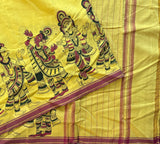 Ekambari handloom Godavari cotton handprinted - The Maggam Collective
