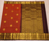 Utkarsha Rust handwoven pure silk Kanjivaram - The Maggam Collective