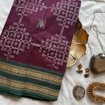Bhuvaneswari Kolam block prints Chettinad cotton saree