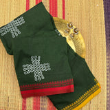 Parboti Dhonekali with Hand block printed kolam