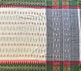 Kheer mercerised Puttapaka Ikat cotton saree - The Maggam Collective