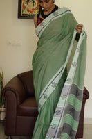 Trayi handwoven Patteda Anchu saree baby kolam print with blouse
