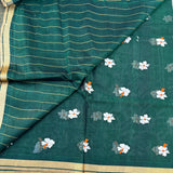 Haritha Devendra handwoven saree with Parijata embroidery and Resham inlays - The Maggam Collective