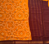 Mangala Bandhini print Sungudi cotton saree - The Maggam Collective