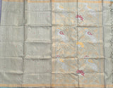 Urvi cardamom green pure silk Uppada Jamdani