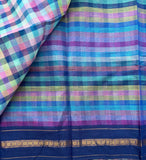 Neelima multicolour checks Mangalgiri saree with blouse
