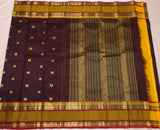 Filter Kaapi and Chamanti handwoven pure silk Kanjivaram saree