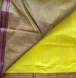 Bright Walden handwoven cotton Mangalgiri with Nizam border - The Maggam Collective