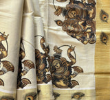 Anantha - Mural motifs golden Kasavu cotton saree