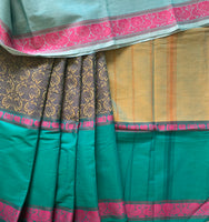 Adarsha - Mubbagam saree with Gandaberunda motifs