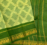 Lumbini hand printed Sungudi saree with Kolam