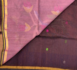 Kangsabati Linen by tissue Jamdani saree with blouse - The Maggam Collective