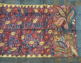 Barhayita Pen Kalamkari on pure Tussar silk handloom saree - The Maggam Collective