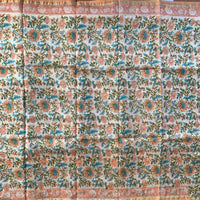 Bora Bora Breeze - Sanganeri block printed Chanderi saree