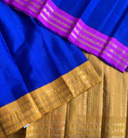 Ahalya - Handwoven Gadwal cotton with silk kuttu border