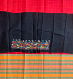 Sorceress - Handwoven cotton Mangalgiri saree with Kanchi border