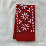 Rust hand embroidered Kantha blouse fabric 0.8m - The Maggam Collective