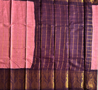 Mudra dancer border zari Kattam Sungudi saree with blouse