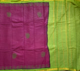 Manimekalai - cotton Sungudi with hand block prints and kattam blouse